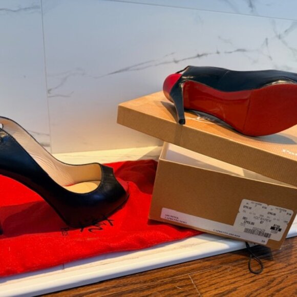 CHRISTIAN LOUBOUTIN ARCHITEK CAPRETTO NERO BLACK SIZE 9 - Picture 3 of 3